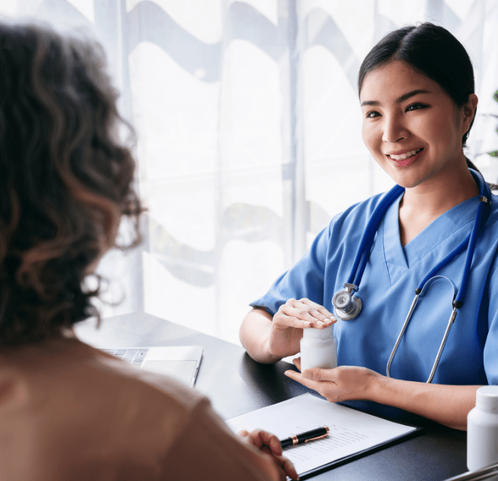 psychiatric nurse working with a client